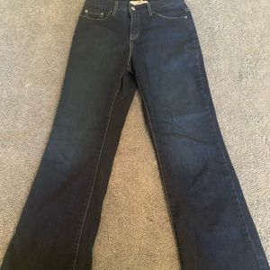 Boot cut navy blue jeans